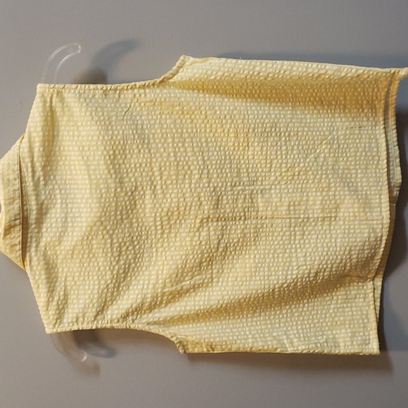 Sim & Sam NWT Sleeveless Button Front Yellow and White Check Top - Picture 4 of 6